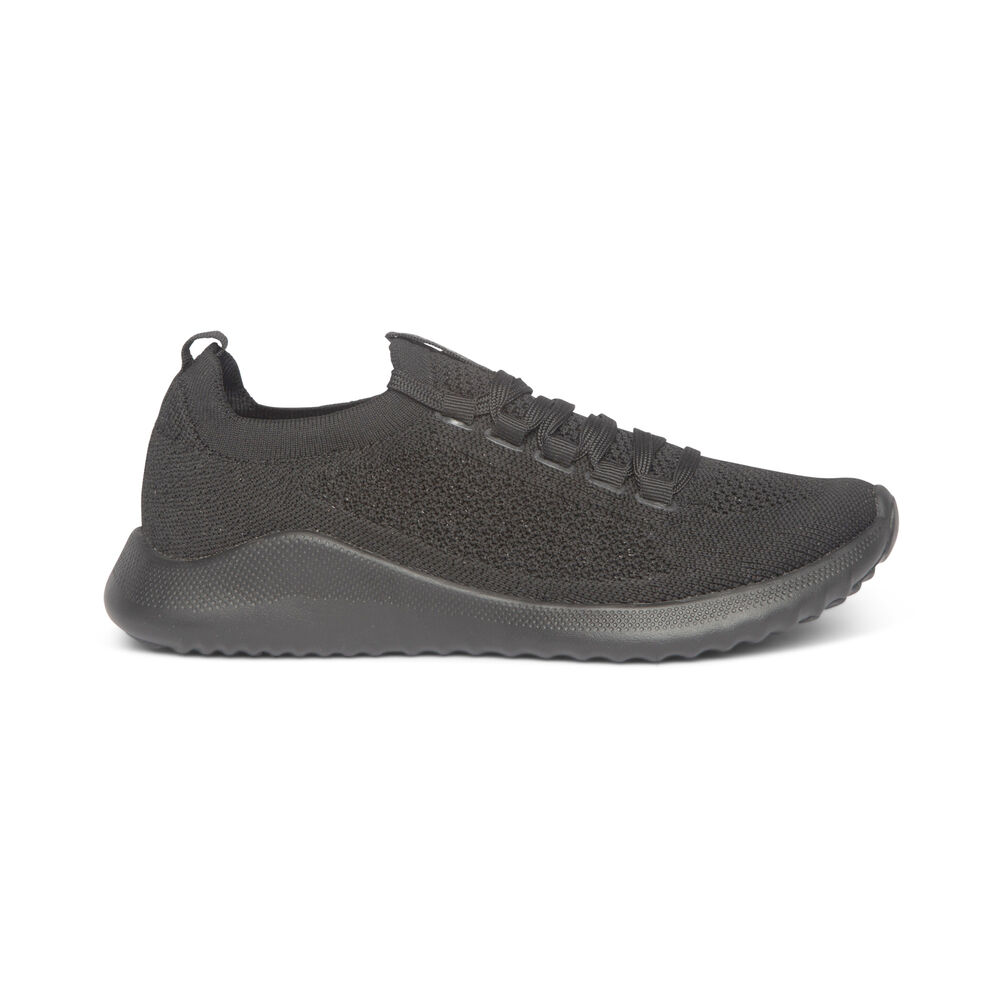 Aetrex Women's Carly Arch Support Sneakers - Black | USA BPVEYSW